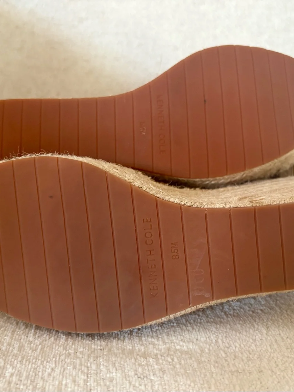 Kenneth Cole Brown Suede Espadrille Wedge Sandals with Ankle Strap